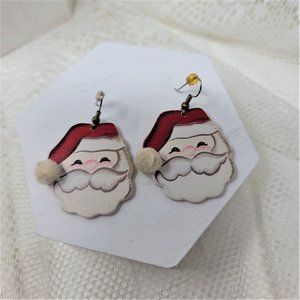 Cute Santa Claus Earrings Pierced
